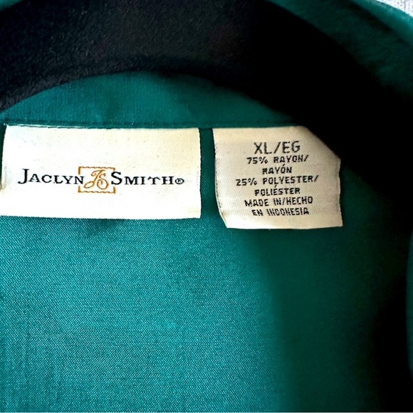 Jaclyn Smith Womens Button Up LS Blouse Sz XL Shimmery Old Money Office Siren - Picture 8 of 10